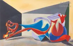 Personnage étendue by Jean Peyrissac, 1936, Gouache, sold Dec 2018
