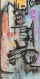 Composition rouge, noire et bleue by Mohamed Khadda, Aquarelle, gouache et crayon, sold Nov 2018