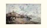 Scène de port en Normandie by Eugène Galien-Laloue, Gouache, sold Nov 2005