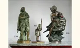 La comédie sous les traits de Scapin by Amédée Doublemard, Bronze à patine dorée signé et daté sur la terrasse, sold Apr 2005