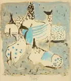Cavalli by Zoran Mušič, 1949, Gouache et aquarelle sur papier, sold Dec 2011