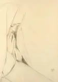 La novice by Walter Sauer, 1918, Crayon et pastel sur papier ciré, sold Nov 2011