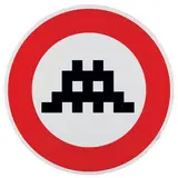 Invader trafic Signau by Invader, Collage sur panneau signalétique, sold Nov 2011