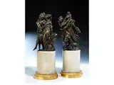 Ein Paar Bronzefigurengruppen by Jacques-Philippe Dumont, bronze, offered Sep 2019