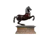 Untitled by Renaissance-Bronzepferd auf Marmorsockel, bronze, sold Sep 2023