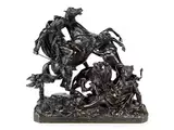Grosse Bronzegruppe – Arabischer Reiter im Kampf Gegen Löwen by Antoine-Louis Barye, bronze, offered Mar 2026