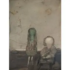 Spielende kinder by Paul Wunderlich, 1960, oil on board, sold Jun 2025