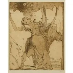 Er hat es nicht gesehen by Horst Janssen, 1975, color etching, sold Jun 2025