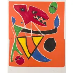 LE MORDANT (DER BEIßER) by Eugène Ionesco, 1983, color lithograph, sold Jun 2025