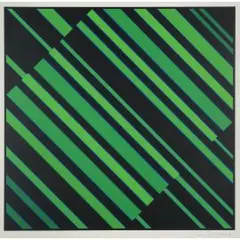 Schwarz-grüne progression by Günter Fruhtrunk, 1969, screenprint, sold Jun 2025