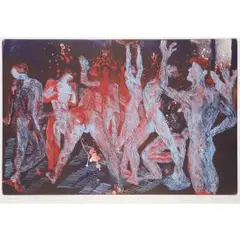 Shower by Rainer Fetting, 1989, etching, sold Jun 2025