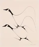 Two Birds Taking Off by Benjamin Chee Chee, 1974, acrylic on paper, sold Mar 2018