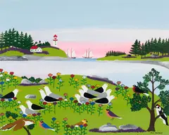Gull Island by Joseph Norris, oil on canvas, sold Mar 2018