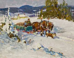 March Day Near Lachute by Robert Lougheed, oil on board, sold Jan 2018