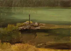 Am Obersee by Max Haushofer, Um 1840, Öl auf Bütten, sold Nov 2014