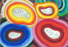 Untitled (mental map: from Berlin to L.A. to Sydney to Canberra) by Franz Ackermann, 1998, Gouache und Bleistift auf Papier, sold Jan 2023