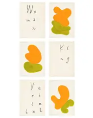 Ohne Titel by Olav Christopher Jenssen, 1994, 6 Blatt: Gouache bzw. schwarze Kreide, jeweils auf Papier, fixiert mit Wachs, sold Aug 2022