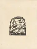 Mutter mit Kind by Constantin von Mitschke-Collande, Holzschnitt auf Japanbütten, sold Jan 2023