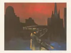 Berliner Mauer by Rainer Fetting, 1988, Farboffsetlithografie auf Velin, sold Jan 2023