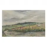 New England Landscape by Bruce Mitchell, Oil on paper, sold Mar 2022