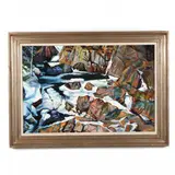 Snow Patterns, Adirondacks, NY by Steve Story, Oil on board, sold Mar 2022