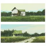 Two Original Blue Ridge Mountain Landscapes by Lou Messa, Both watercolor and gouache on paper, sold Mar 2022