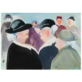 The Gossips by Jane Carter, Watercolor and gouache with pencil on paper, sold Mar 2022
