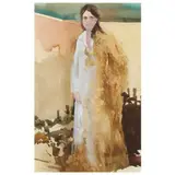 Woman in White by Jane Carter, Watercolor and gouache with pencil on paper, sold Mar 2022