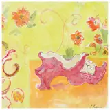 Contemporary Still Life with Pink Slipper by Paula Rose, Watercolor and ink on paper, sold Mar 2022