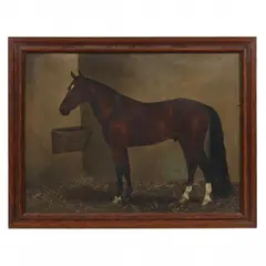 Portrait of a Thoroughbred by Essie Leone Seavey Lucas, Oil on canvas, sold Mar 2022