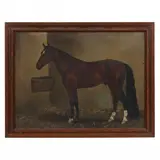 Portrait of a Thoroughbred by Essie Leone Seavey Lucas, Oil on canvas, sold Mar 2022