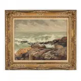 Passing Storm - Noank Point by David Walkley, Oil on canvas board, sold Mar 2022