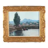View of a Harbor by Gerald Hennesy, Oil on canvas, sold Mar 2022