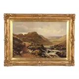 Llyn Crafnant, Snowdonia, N. Wales by Thomas Huson, Oil on canvas, sold Mar 2022
