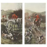 Two Fox Hunting Engravings by Alfred Charles Havell, Hand-colored engravings, sold Mar 2022