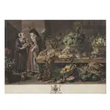 A Fruit Market by Richard Earlom, Hand-colored mezzotint and etching, sold Mar 2022