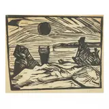 Sonnenaufgang (Sunrise) by Erich Heckel, Woodcut print on laid paper, sold Mar 2022