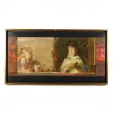 Allegory with Women and Fruit by Mersad Berber, Mixed media on linen, sold Mar 2022