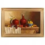 Still Life with Chinese Porcelains by Loran Speck, Oil on board, sold Mar 2022