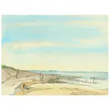 Low Tide, Ocracoke by Claude Howell, Watercolor on paper, sold Mar 2022
