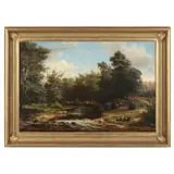 Landscape with River by George Hetzel, Oil on canvas laid on panel, sold Mar 2022