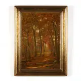 Forest Interior by Eugene Alonzo Poole, Oil on canvas on board, sold Mar 2022