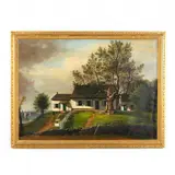 A New England Homestead with Harbor View by William G. Boardman, Oil on canvas, sold Mar 2022