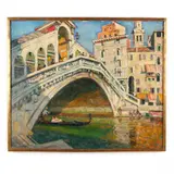 Rialto Bridge, Venice by Arnold Lakhovsky, Oil on canvas, sold Mar 2022