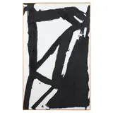 Black on White Abstract by Ron Goins, Oil on canvas, sold Feb 2022