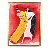 The Lovers by Louis St. Lewis, Oil on panel, sold Feb 2022