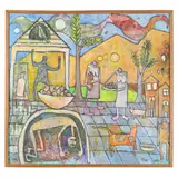 Bringing in the Fruit by Jane Filer, Acrylic on canvas, sold Feb 2022