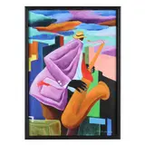 New Player in Town by Ivey Hayes, Giclée print in colors on canvas, sold Feb 2022