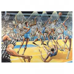Chaos in Cameron by Ernie Barnes, Offset lithograph in colors, sold Feb 2022