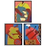 Burgers , Chocolate Surprise and Pepper (three works) by Mandy Johnson, Acrylic on canvas, sold Feb 2022